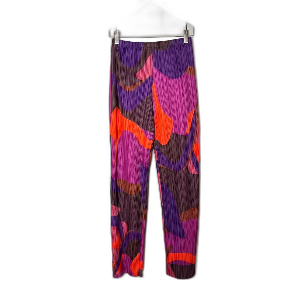 NWT Pretty Little Thing Pink Plisse High Waist Wide Loose Leg Pants Sz 6 - Picture 4 of 7